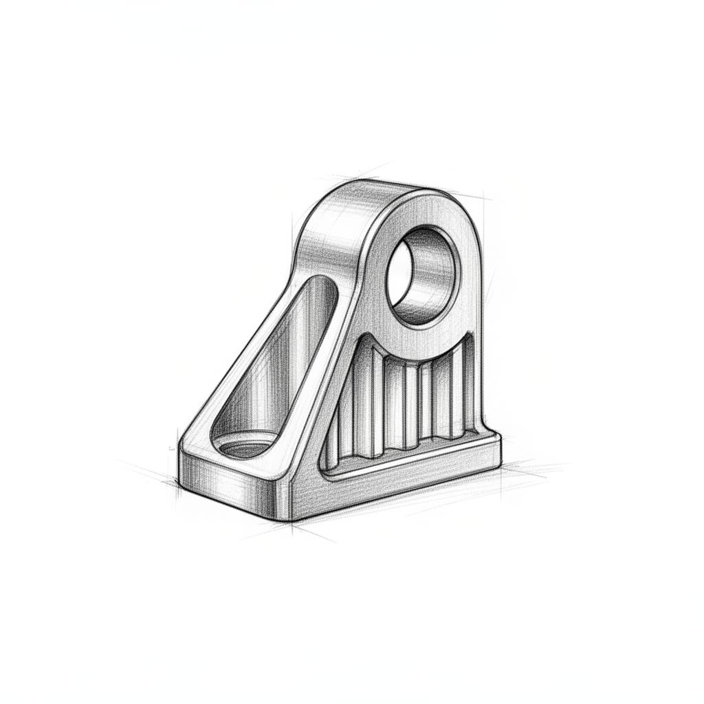 Aerospace fitting concept sketch