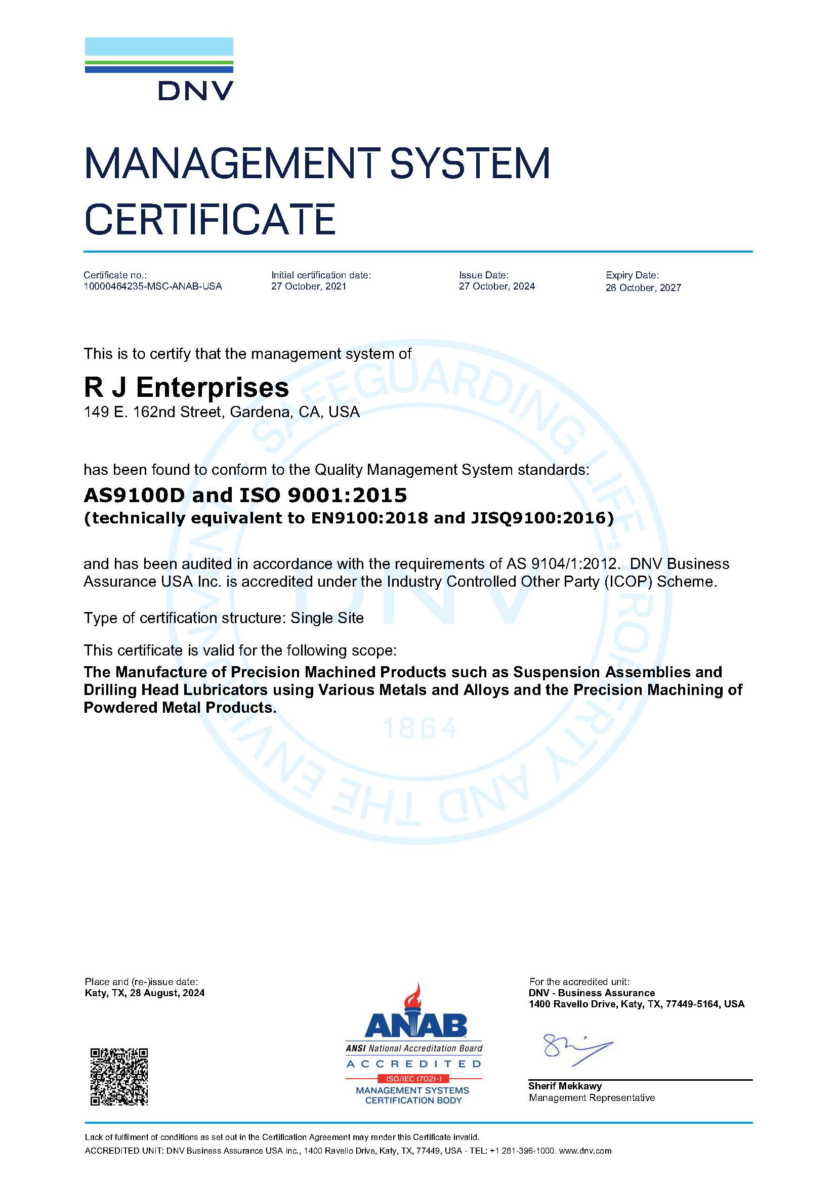 AS9100 Certification 2024